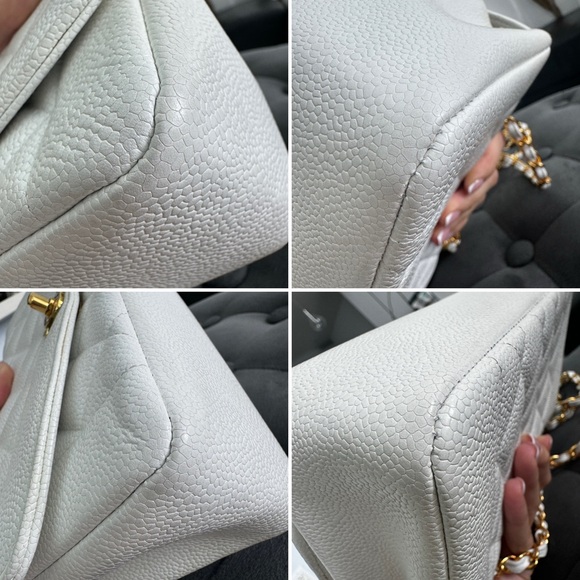 LOT 1286 RARE‼️SMALL 22‼️24K gold plated CHANEL vintage caviar leather DIANA bag - Picture 14 of 16